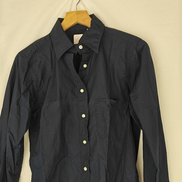 Ann Mashburn Button Up Boyfriend ShirtIn Navy Poplin Size Small Women's - Picture 10 of 16
